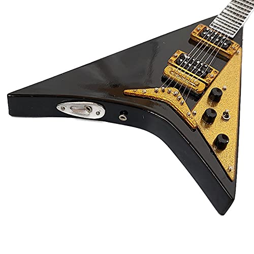Axe Heaven RR-085 Randy Rhoads Black and Gold Concorde Flying V Mini Guitar - Image 5