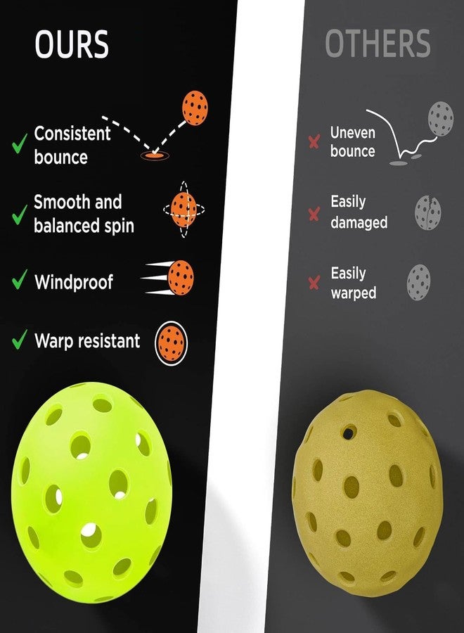 DESCTIDY كرات بيكلبول خارجية من ديسكتيدي، 40 ثقبًا، رؤية عالية وارتداد ممتاز، متينة لجميع المضارب ومستويات المهارة (أخضر فلورسنت - عبوة من 4 كرات) - Image 4
