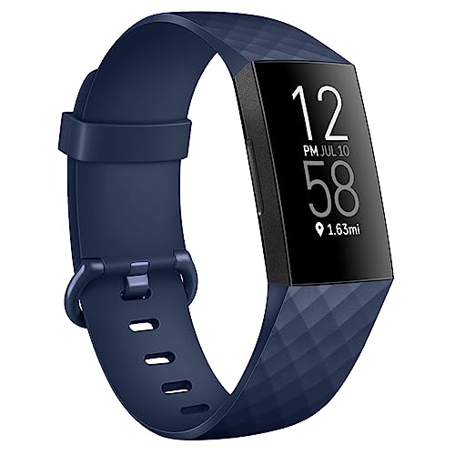 Tobfit Watch Strap Compatible with Fitbit Charge 4 / Fitbit Charge 3 (Watch Not Included), Removable Soft Belts for Charge 3/4 Wristband, Smartwatch Band for Men & Women (L, Navy Blue) - Image 1