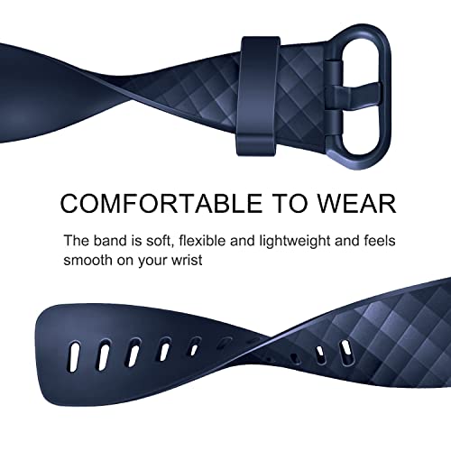 Tobfit Watch Strap Compatible with Fitbit Charge 4 / Fitbit Charge 3 (Watch Not Included), Removable Soft Belts for Charge 3/4 Wristband, Smartwatch Band for Men & Women (L, Navy Blue) - Image 3