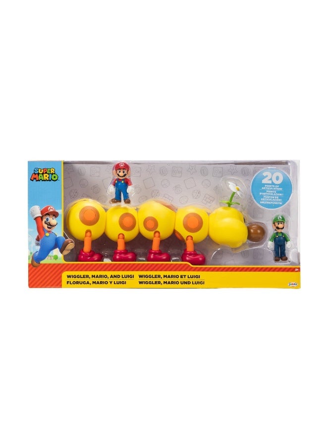 Nintendo Super Mario Wiggler, Mario & Luigi Action Figure Set (Pack of 3) - Image 1
