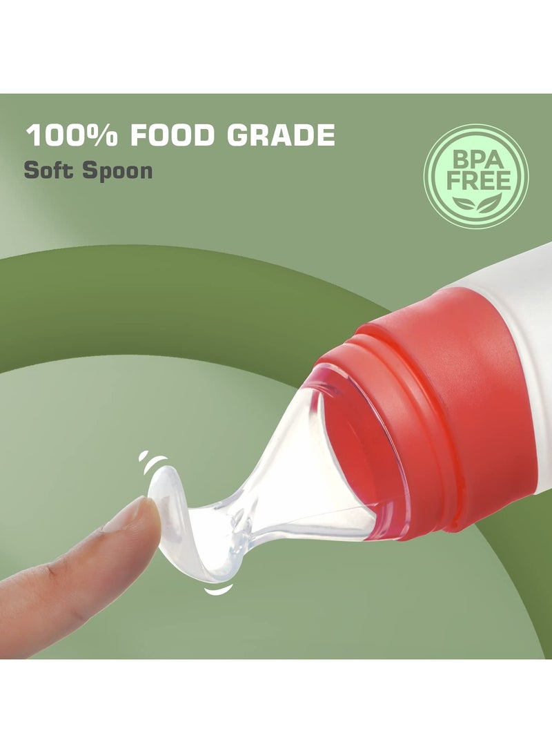 R for Rabbit first feed food feeder with 90ml capacity for 4m plus baby premium soft silicone food grade bpa free for cereals infant kids red - Image 4