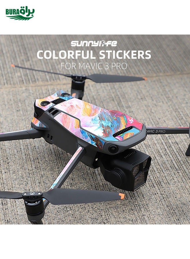 BURAQ For DJI Mavic 3 Pro / RC Pro Sunnylife Drone Body Remote Control Decorative Stickers Set(Cool Purple) - Image 3