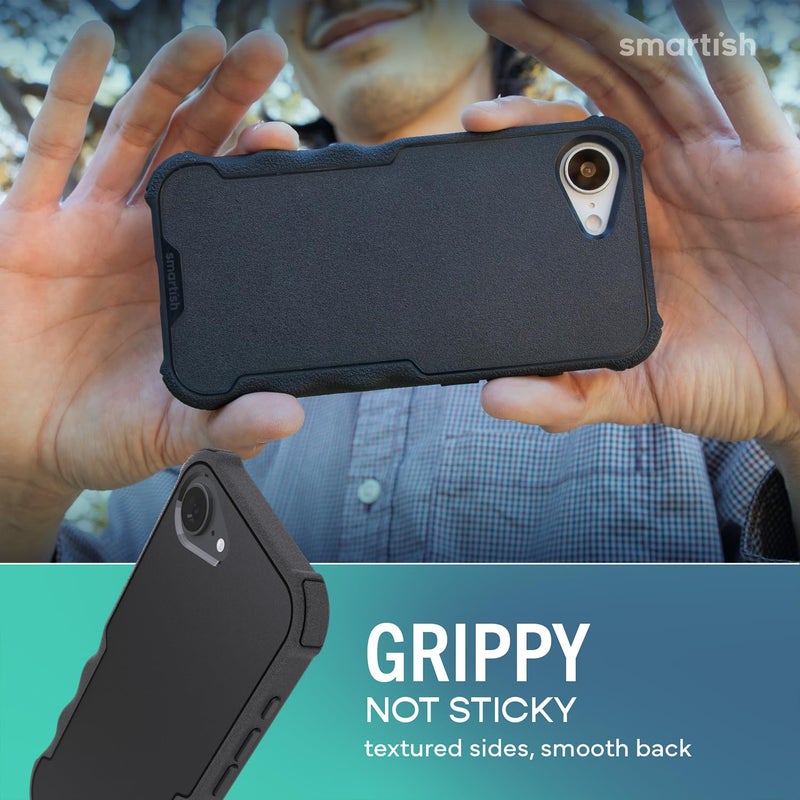 SmartishÂ® iPhone 17e/16e MagSafe Case - Gripzilla Protective Magnetic Case for Men [Rugged + Tough] Military Grade Heavy Duty Grip Armor - Drop Tested for iPhone 17e/16e - Black Tie Affair - Image 4