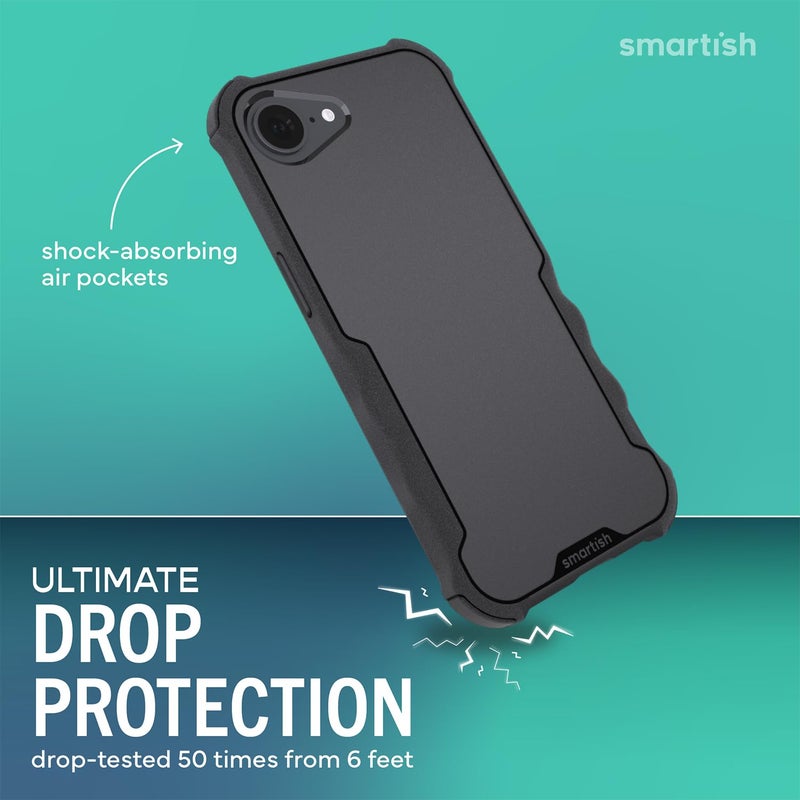 SmartishÂ® iPhone 17e/16e MagSafe Case - Gripzilla Protective Magnetic Case for Men [Rugged + Tough] Military Grade Heavy Duty Grip Armor - Drop Tested for iPhone 17e/16e - Black Tie Affair - Image 2