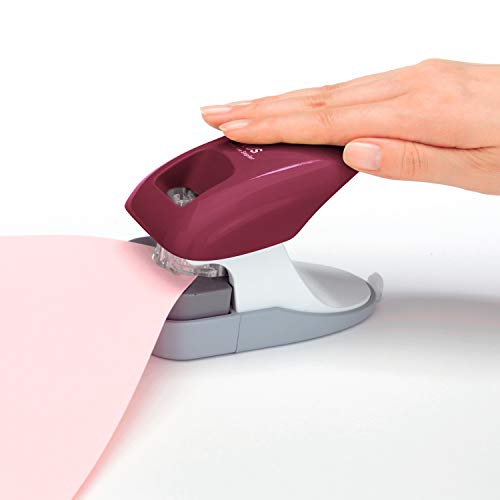 Plus Paper Clinch Desktop Staple-Free Stapler, Wine - Image 2