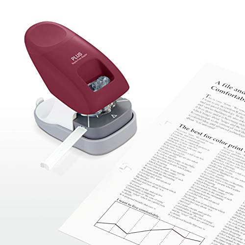 Plus Paper Clinch Desktop Staple-Free Stapler, Wine - Image 3