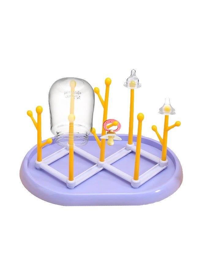 Baby Bottle Drying Rack Countertop Feeding Cup Cleaning Brush Holder 7 Brackets Storage Organizer With Drainer For Bottles And Accessories - Image 1