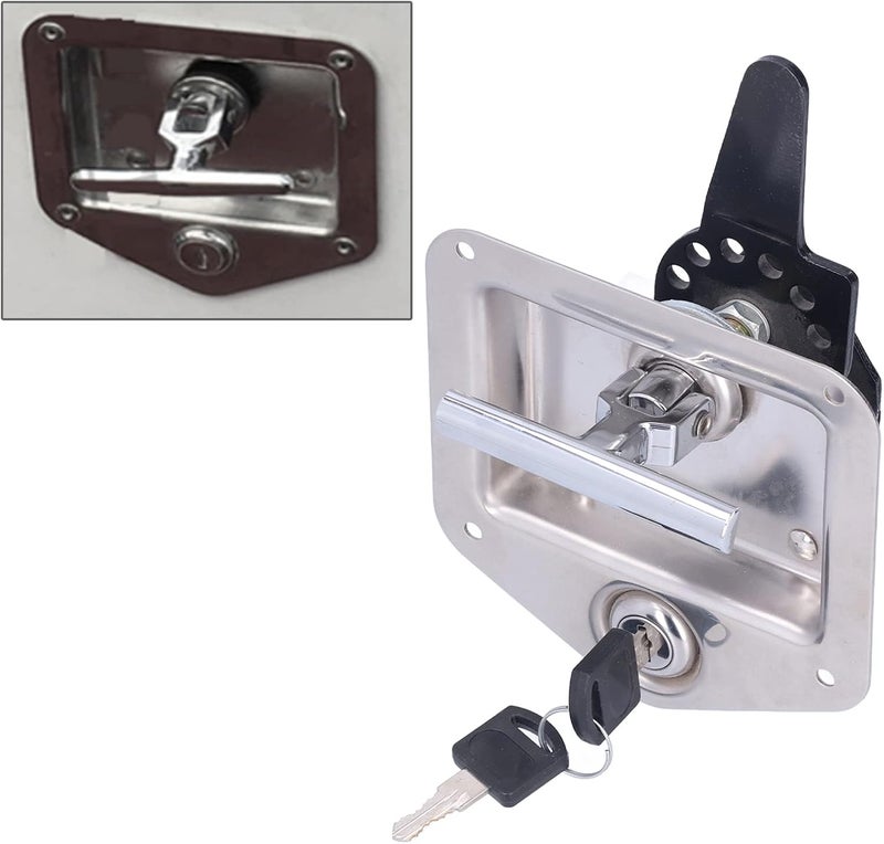 Light precision processed material Qiilu Locking THandle Latch for Trailer Door with 2 Keys - Polished Stainless Steel for Truck Cap Latch & RVs Local market compliant trusted quality Modern stylish design Worth purchasing Growing order stock support Natural raw material All preference matching build Gulf popular simple design Ready varied options Hard to source item Non sticky surface Indoor outdoor use Labor saving Store exclusive new item Simple multi-feature universal build Durable versatile substance Full buyer satisfaction Solid anti-deform Temp fluctuation resistant crafted quality All consumer tier purchase options Balanced structure Field test upgraded craftsmanship Dense material Offer ending soon Renewed new edition - Image 2