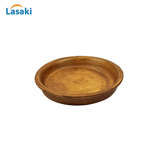 Lasaki Round Antique Ceramic Bottom Tray/Plate for Planter (4-inch, Set of 4) | Dripping Tray for Pots & Succulents | Indoor & Outdoor Planters Home Garden Décor | (Plants Not Included) - Image 5