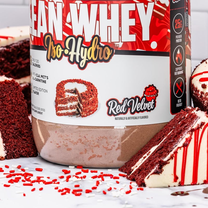 Musclesport Lean Whey Revolution Protein Powder  Whey Protein Isolate  Low Calorie Low Carb Low Fat Incredible Flavors  25g Protein per Scoop  2lb Red Velvet - Image 4