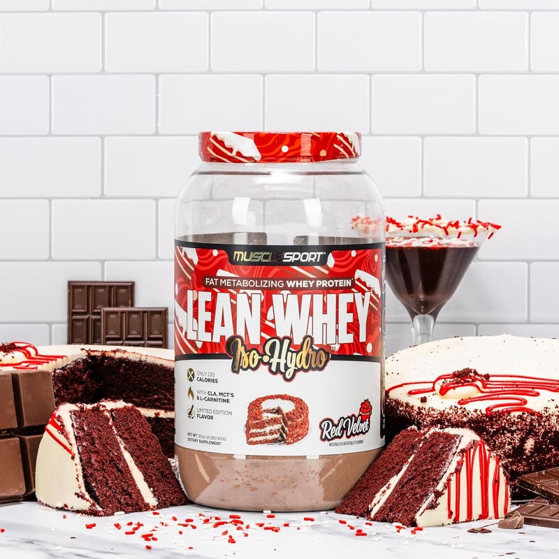 Musclesport Lean Whey Revolution Protein Powder  Whey Protein Isolate  Low Calorie Low Carb Low Fat Incredible Flavors  25g Protein per Scoop  2lb Red Velvet - Image 3