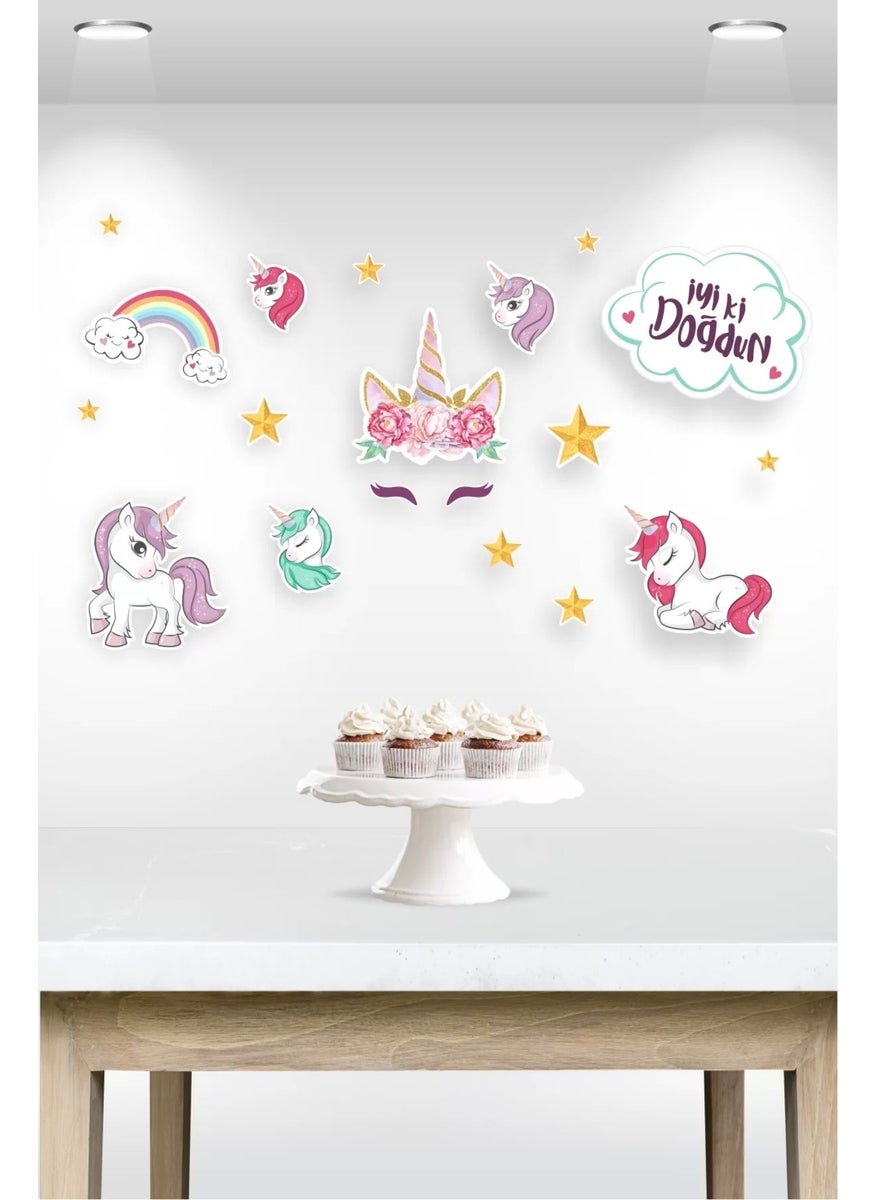 Neşeli Günlerim Unicorn Themed Multi-Part Poster *thick Paper 150 cm 