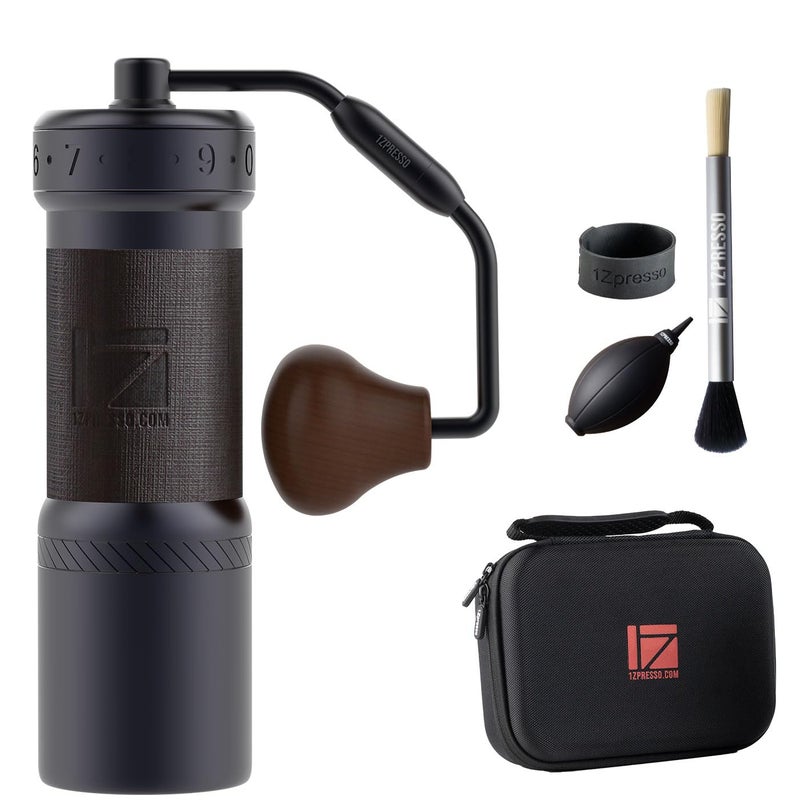 1ZPRESSO 1Zpresso K-Ultra Manual Coffee Grinder Iron Gray with Carrying Case, Assembly Consistency Grind Stainless Steel Conical Burr, Foldable Handle, Numerical External Adjustable Setting, All-Round Grinder  - Image 1