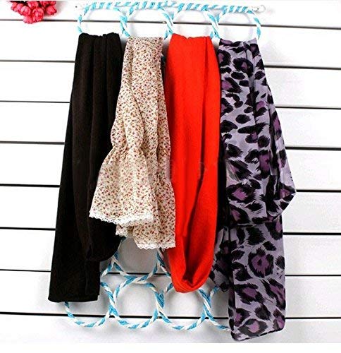 Improvhome 28 Slots Scarf/Dupatta Hanger Organiser (Multicolour, 72 X 36 Cmt, Alloy Steel) Multi Purpose 28 Rings Foldable Hanger For Ties, Scarfs, Belts, 1 Pieces - Image 4