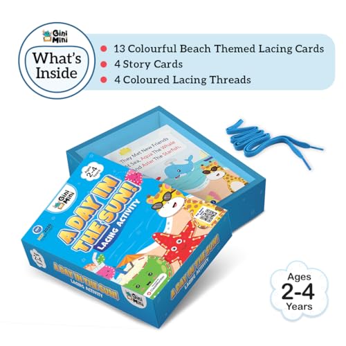 GiniMini Lacing Activity Toy for Kids 2 3 4 Years | Enhance Motor Skills, Hand-Eye Coordination, Screen-Free, Creativity, & Imagination | Return & Birthday Gifts for Boys & Girls - Image 2