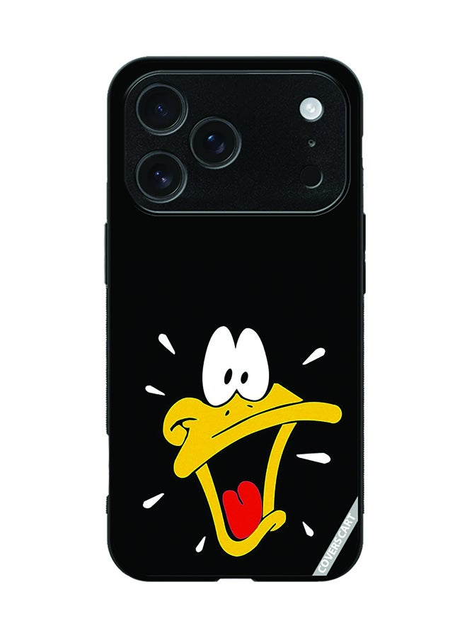 Protective Case Cover For Apple iPhone 17 Pro Cartoon Duck Design Black