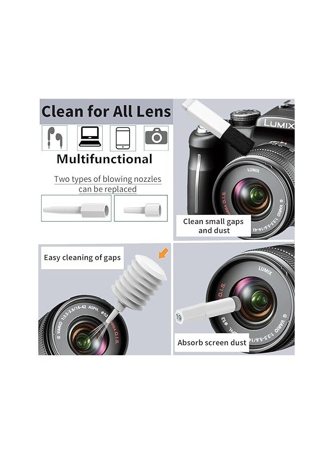 giftology 20 in 1 Electronics Cleaner Kit for Laptop Keyboard iPhone Airpods Portable Multi Tool with Retractable Big Brush & Blower & Cleaning Pen Brush for Phones Tablet Computer Camera Lens (White)  - Image 4