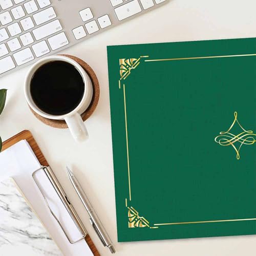 Geographics Hunter Green Certificate Cover, Gold Foil, Linen Texture, 8.75" x 11.25", 5/Pack - Image 4