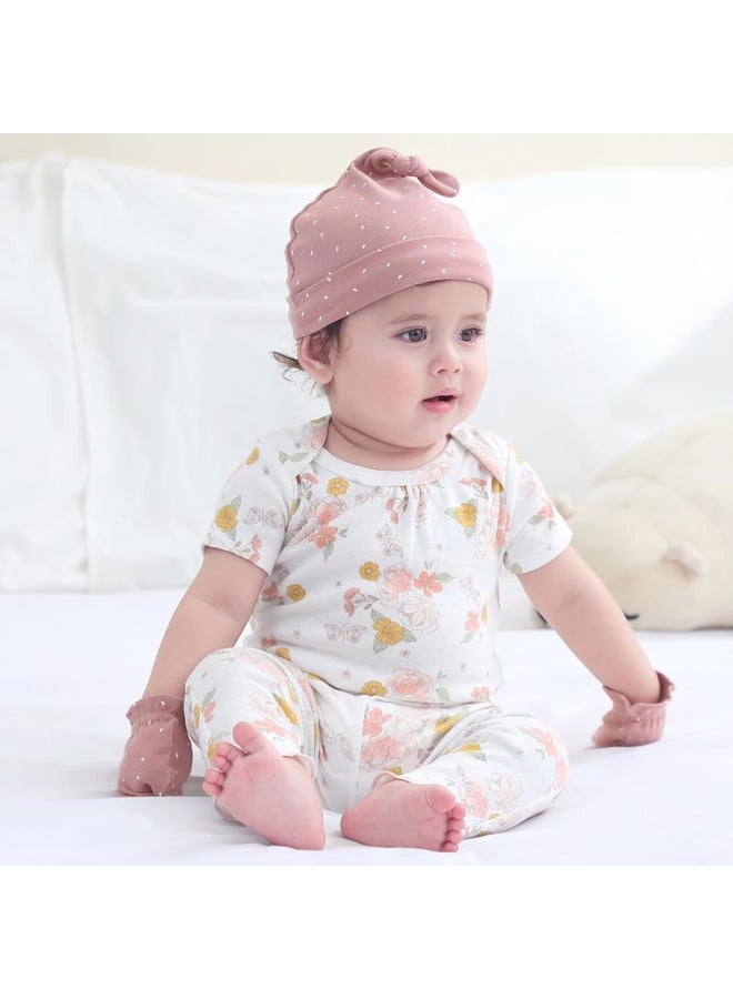 Ruliby Baby Bodysuit and Pant Set Summer Ribbed Mix Match Infant Boy Girl Clothes Outfits, Green Floral Ribbed 10 Pieces, 0-3 Months - Image 5