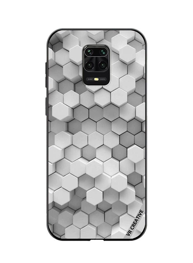 Protective Case Cover For Xiaomi Mi Note 10 Lite 5G 3D Gray White Honeycombs Brick Wall Stairway Decoration Design Multicolour