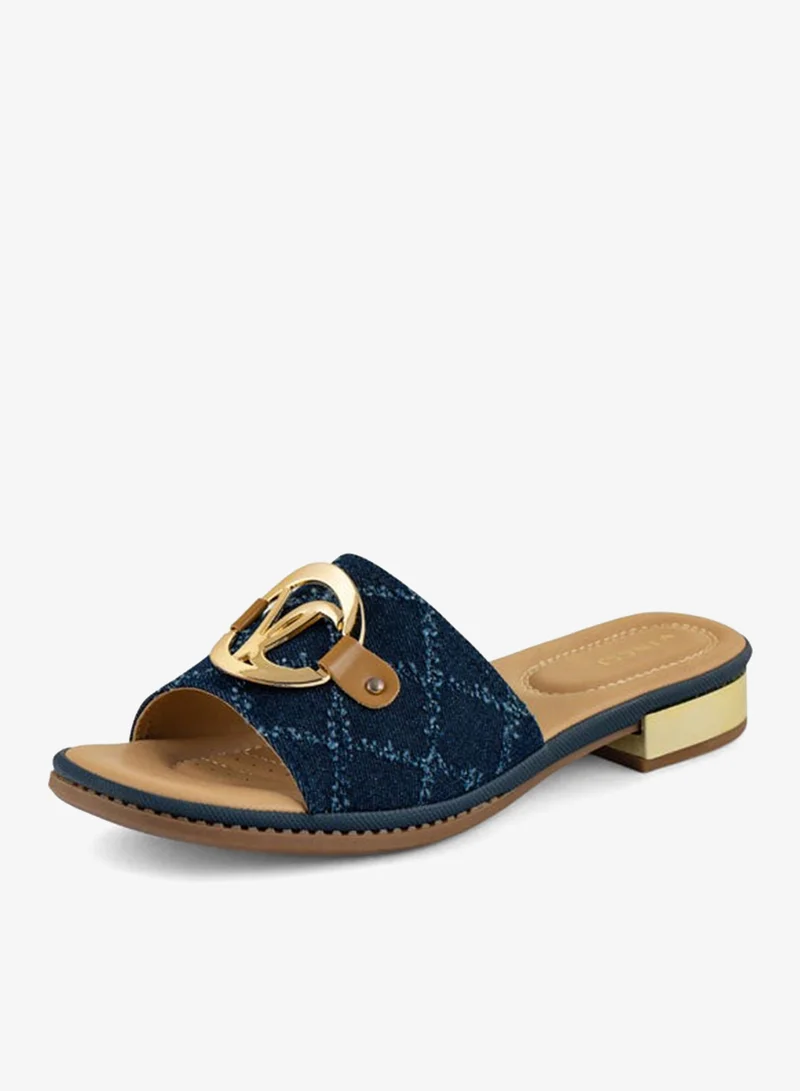 فينتشي صنادل نسائية ذات حزام واحد بكعب منخفض