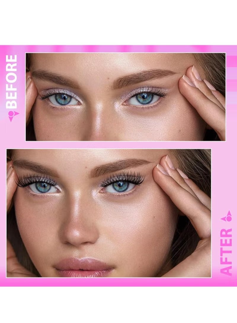 أم جي زي 4 أزواج من الرموش المغناطيسية بدون محدد عيون - رموش مغناطيسية مزدوجة قابلة لإعادة الاستخدام بمظهر طبيعي بدون غراء مجموعة رموش صناعية ثلاثية الأبعاد مع أداة وضع، رموش صناعية، سهلة الارتداء (أسود) - Image 5