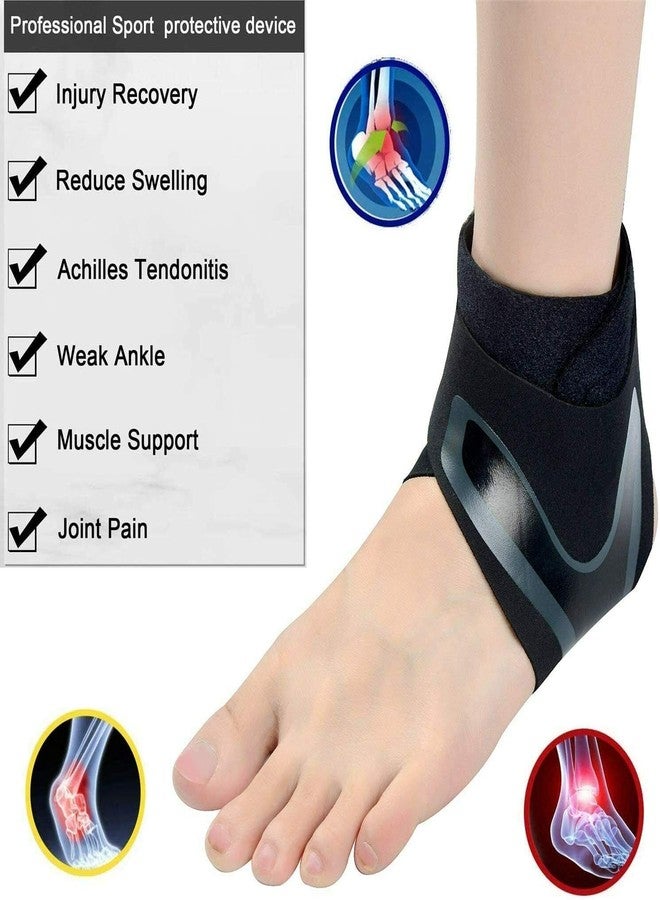 Leeonz Adjustable Elastic Ankle Sleeve Elastic Ankle Brace Guard Foot Support Sports, Breathable Neoprene Adjustable Compression Ankle Support Stabilizer for Ankle Sprain Tendon (L, Right) - Image 3