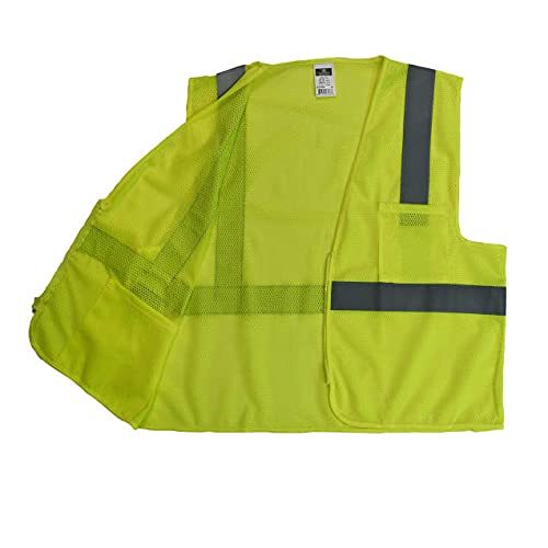 Radians SV2ZGM3X Polyester Mesh Economy Class 2 High Visibility Vest with Zipper Closure, 3X-Large, Green - Image 3