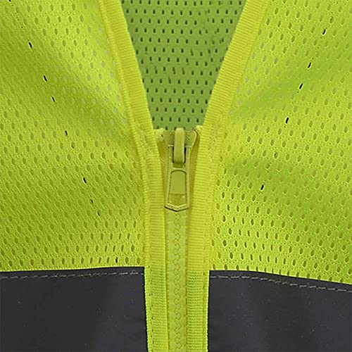 Radians SV2ZGM3X Polyester Mesh Economy Class 2 High Visibility Vest with Zipper Closure, 3X-Large, Green - Image 4