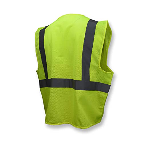 Radians SV2ZGM3X Polyester Mesh Economy Class 2 High Visibility Vest with Zipper Closure, 3X-Large, Green - Image 2