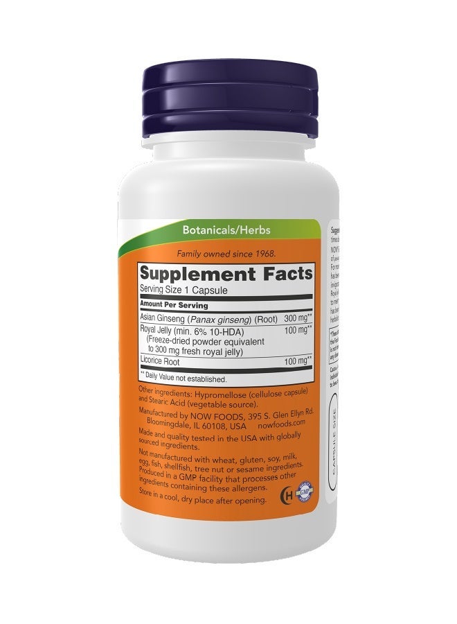 Now Foods Ginseng and Royal Jelly - 90 vcaps - Image 3