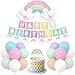 Bessmoso Pastel Rainbow Birthday Decorations Include Happy Birthday Banner Rainbow Bridge Balloons Cake Topper Rainbow Party Decorations Party Supplies for Adults Girls Boys - Image 3