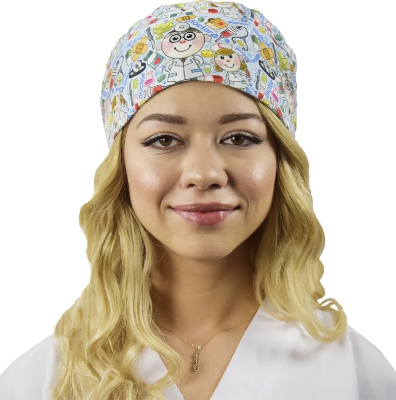 Nur Medikal Giyim Nur Medical Clothing Master Lycra Doctor patterned Hospital Medical Surgical Cap