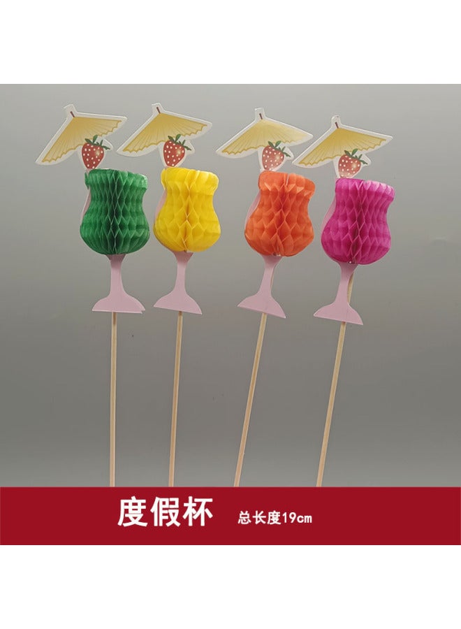Clean Spot Net Red Cake Baking Decoration Card Plug Coconut Tree Sign Umbrella Sign Cocktail Decoration - Image 1