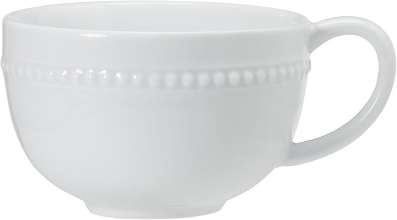 Everyday White by Fitz and Floyd Beaded Set of 2 Soup Mug 5 inch 18 ounces - Image 1
