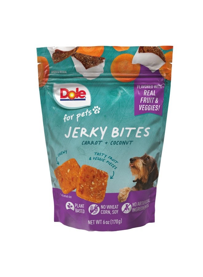 Dole Dole for Pets Fruit Jerky Bites Dog Treats, Carrot and Coconut, 6oz |Flavored with Real Fruit and Vegetables, No Wheat, Corn, Soy, Artificial Flavors, Colors, or Preservatives