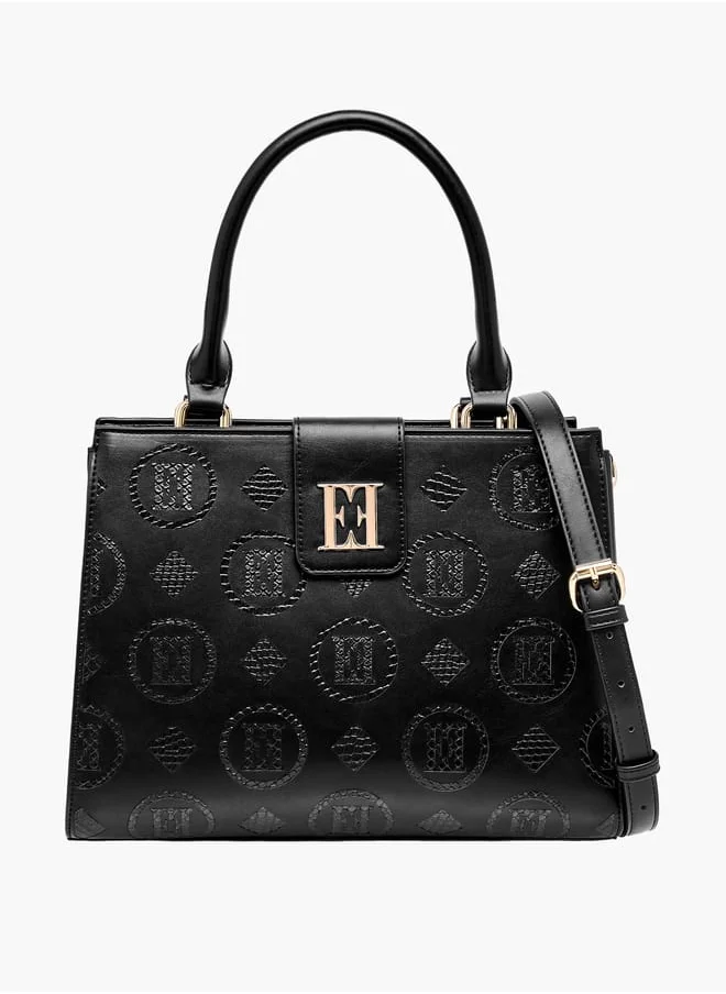 ايل Women Textured Tote Bag with Double Handle and Zip Closure