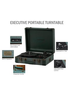 Crosley Crosley CR6019E-PNE4 Executive Vintage Bluetooth in/Out 3-Speed Portable USB Turntable, Pine  - Image 3