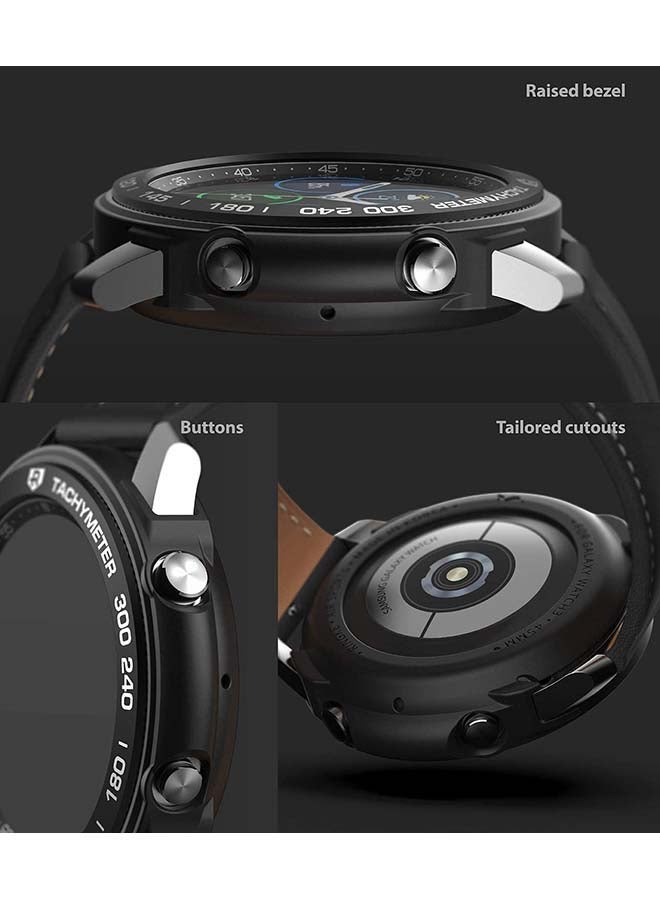 Loquat Flexible Soft TPU Case With Bezel Ring Adhesive Slim Cover For Galaxy Watch 3 Black - Image 3