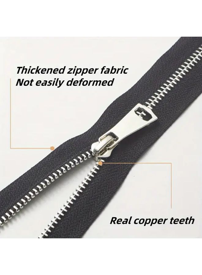 Metal Zipper Pull For Jackets One Piece White 70cm - Image 4