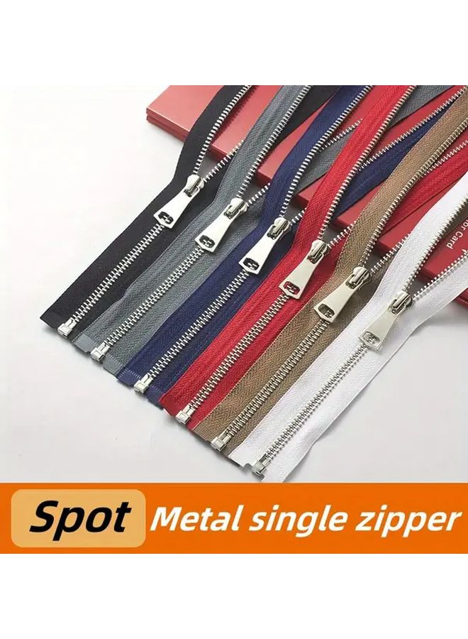 Metal Zipper Pull For Jackets One Piece White 70cm - Image 1
