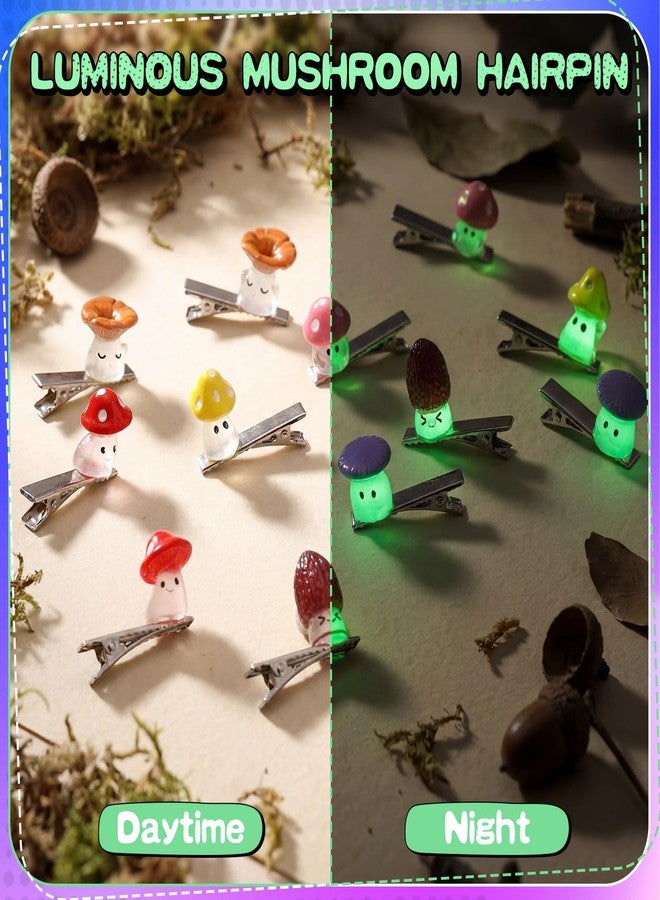 Norme 30 Pcs Rave Trinket Mini Mushroom Glow Hair Clips for Christmas Party Favors EDM Music Rave Festival Decoration Holiday Party Supplies - Image 3