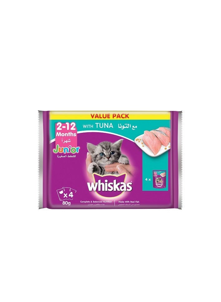 Whiskas Junior with Tuna Wet Kitten Food - TUNA/4X80G