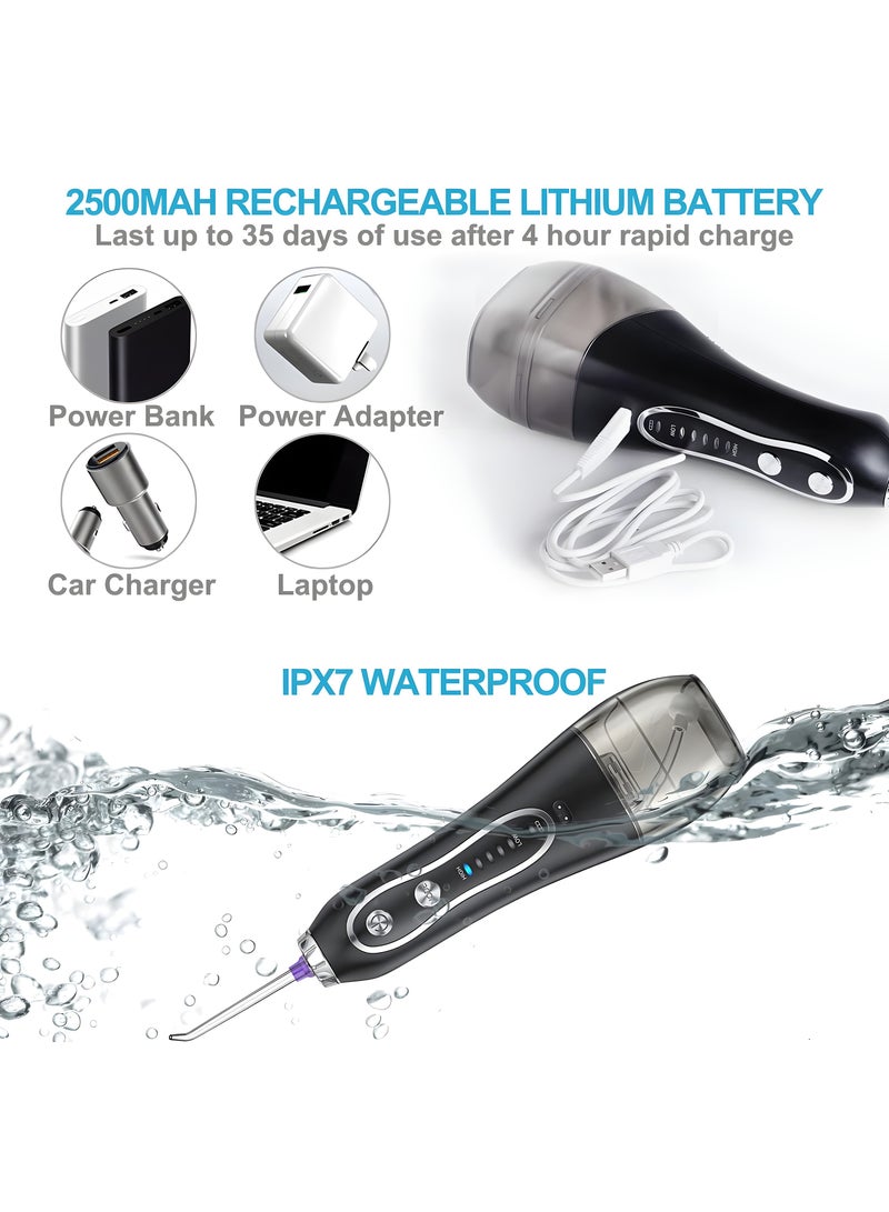 H2O Water Flosser, Latest Version for Dental Floss, Stone Remover Water Flosser, Waterproof Flosser for Dental & Oral Care, Rechargeable Dental Water Flosser with 5 Multi-Functional Nozzles - Image 4