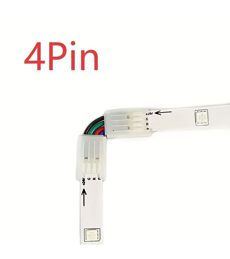 1pc 90 Degree Right Angle L Shaped Quick Connect Clamp Connector For 1cm 0 4 Inch Wide LED Strip Lights No Solder Durable Plastic Indoor Outdoor Lighting Neon Signs PCB Boards - Image 1