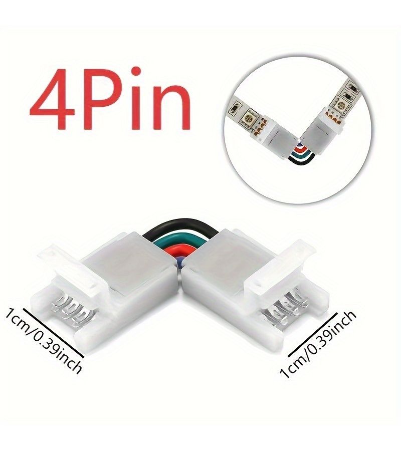1pc 90 Degree Right Angle L Shaped Quick Connect Clamp Connector For 1cm 0 4 Inch Wide LED Strip Lights No Solder Durable Plastic Indoor Outdoor Lighting Neon Signs PCB Boards - Image 2