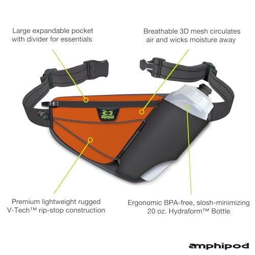 Amphipod ProfileLite 20 Bottle Pack Runners Waist Hydration Belt 5K10K Endurance Ultra Running Men Women CharcoalSunrise 20 oz - Image 3