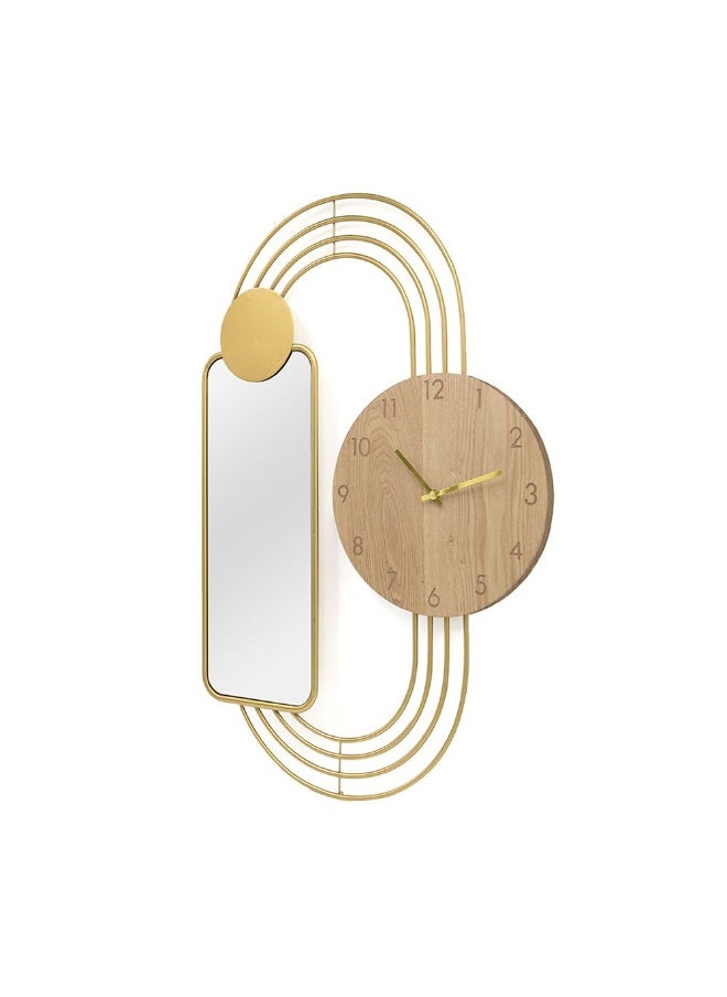 DANUBE HOME Cambridge Modern Wall Clock With Mirror Stylish And Elegant Timepiece With Reflective Mirror Surface For Home Office Living Room And Bedroom DÃ©cor 79.5X52.5X4.5Cm Gold  - Image 3