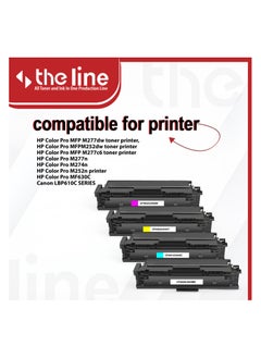 The Line The Line 201A CF400A CF401A CF402A CF403A Compatible Toner Set for HP Color LaserJet Pro MFP M274n M277n M277dw M252n M252dw Printer (Black Cyan Yellow Magenta)  - Image 2